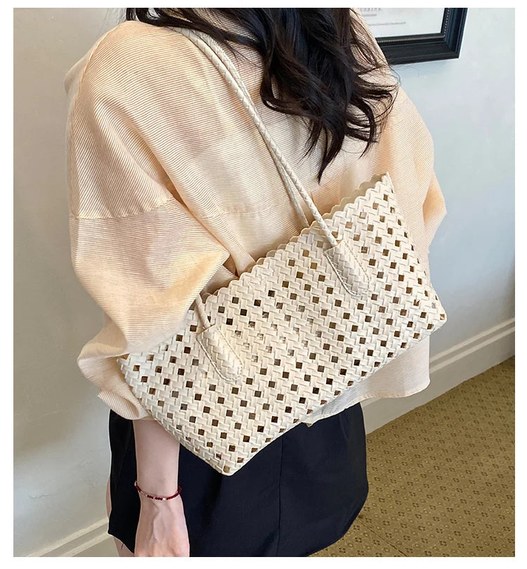 Fashion Woman Shoulder Bags for Women 2026 Brand Luxury Designer Bag Female Totes Purses Ladies Woven Shoulder Handbag Summer