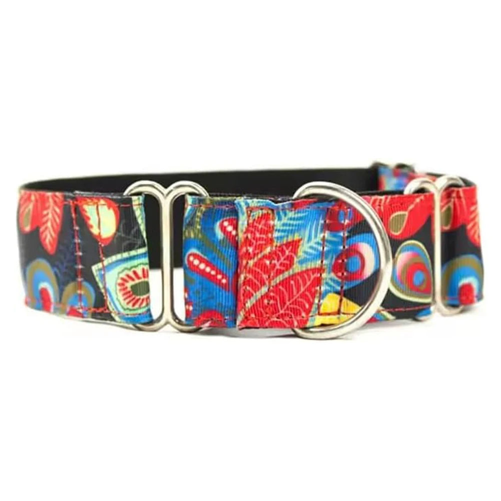 Hand-made Personalized Fabric Super Strong Reefs Dog Collar Adjustables Martingale Collar Tear Resistant for Small Large Dog