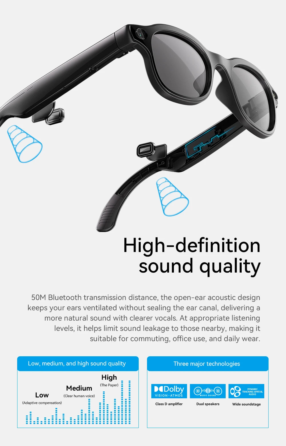 2026New AI Smart Glasses 3Lens 13MP Camera 4K Video Recording 100+ AI Languages Translation Sunglasses Bluetooth Call Music Play