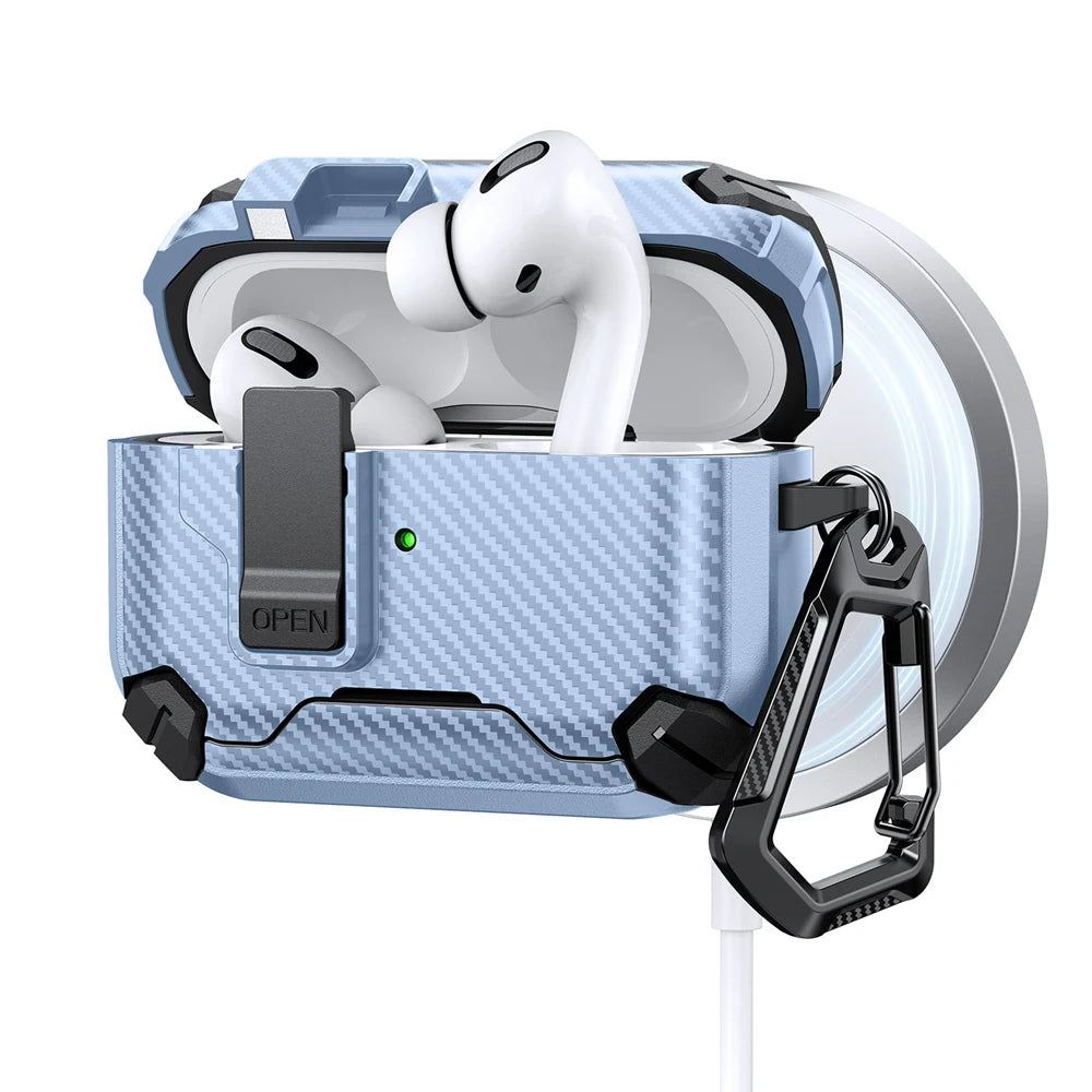 Funda protectora magnetica con soporte para AirPods