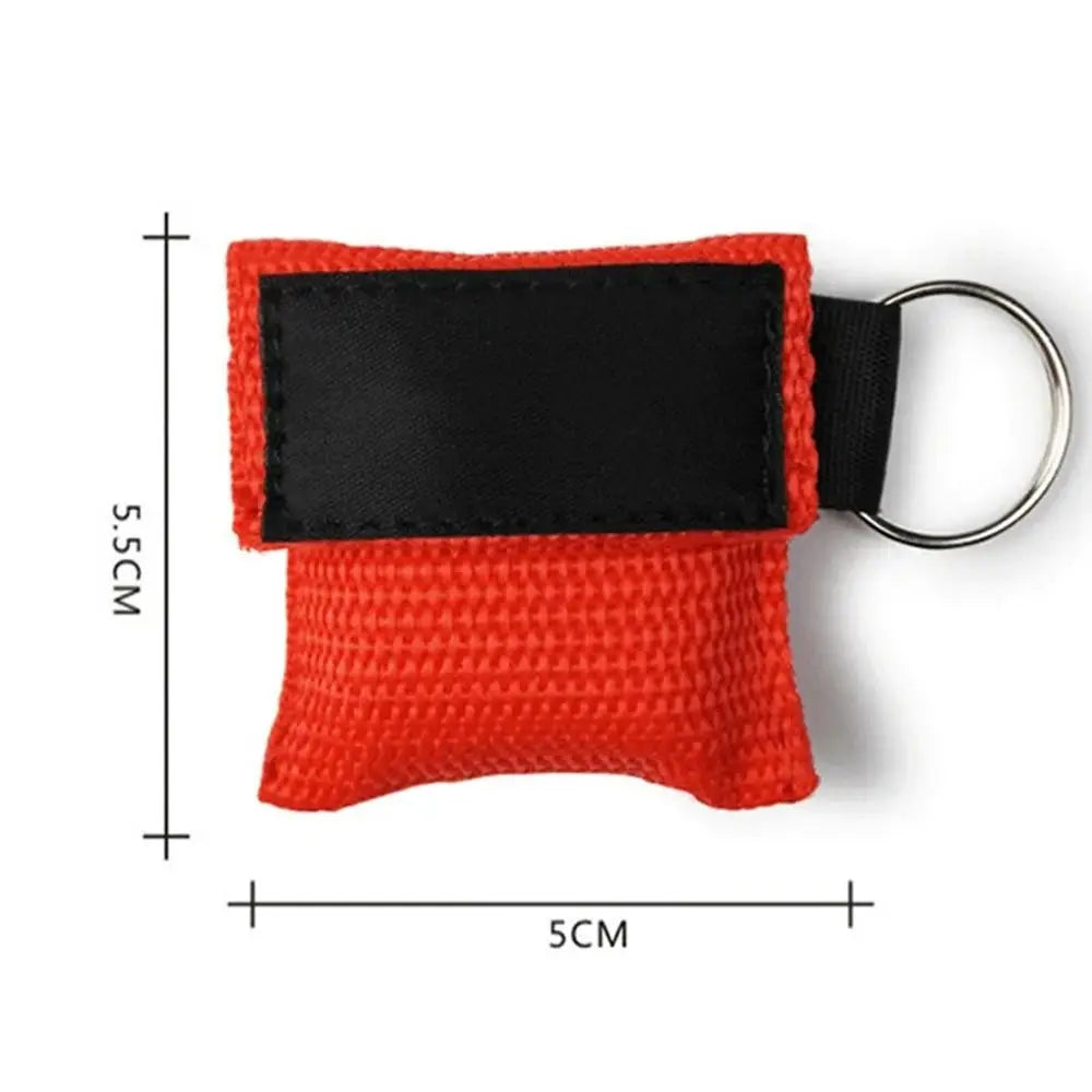 Disposable CPR Mask One-way Valve Professional Emergency Face Shield Mouth Breath Keychain Ring Resuscitator Mask Travel Pocket