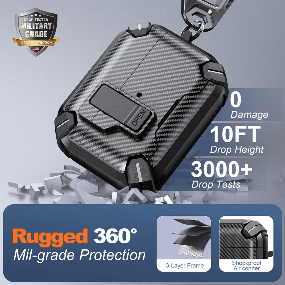 Funda protectora magnetica con soporte para AirPods