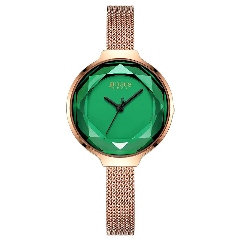 Top Women's Watch Japan Quartz Hours Fine Fashion Woman Clock Bracelet Stainless Steel Simple Birthday Girl's Gift Julius Box