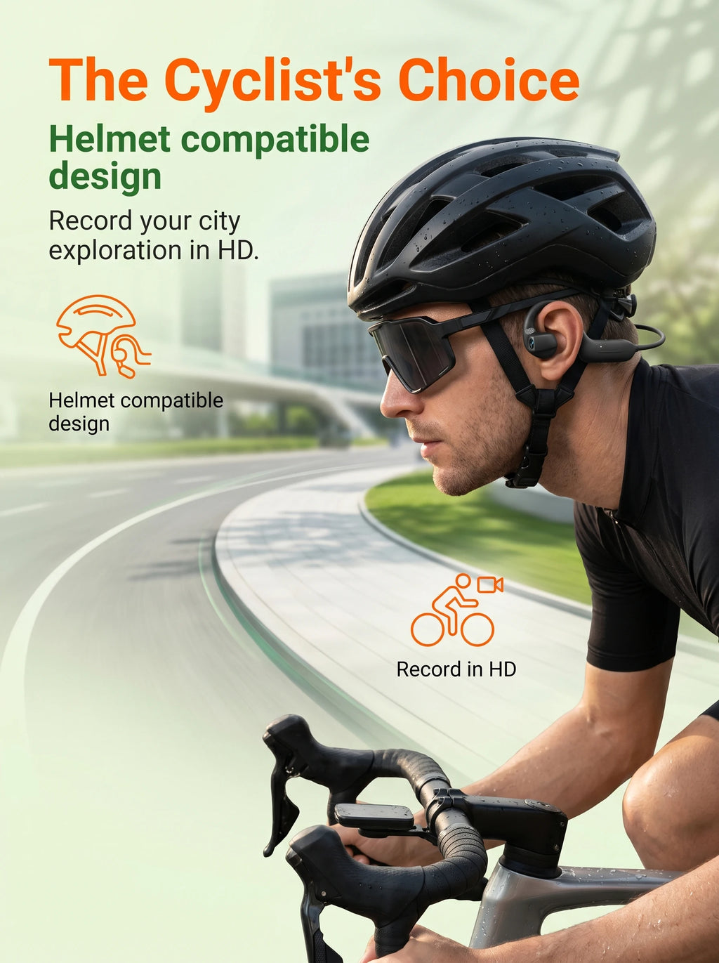 AI Camera Headphones 8MP HD Recording Smart AI Translation Ear Hanging Air Conduction Earphones Bluetooth Outdoor Cycling Record