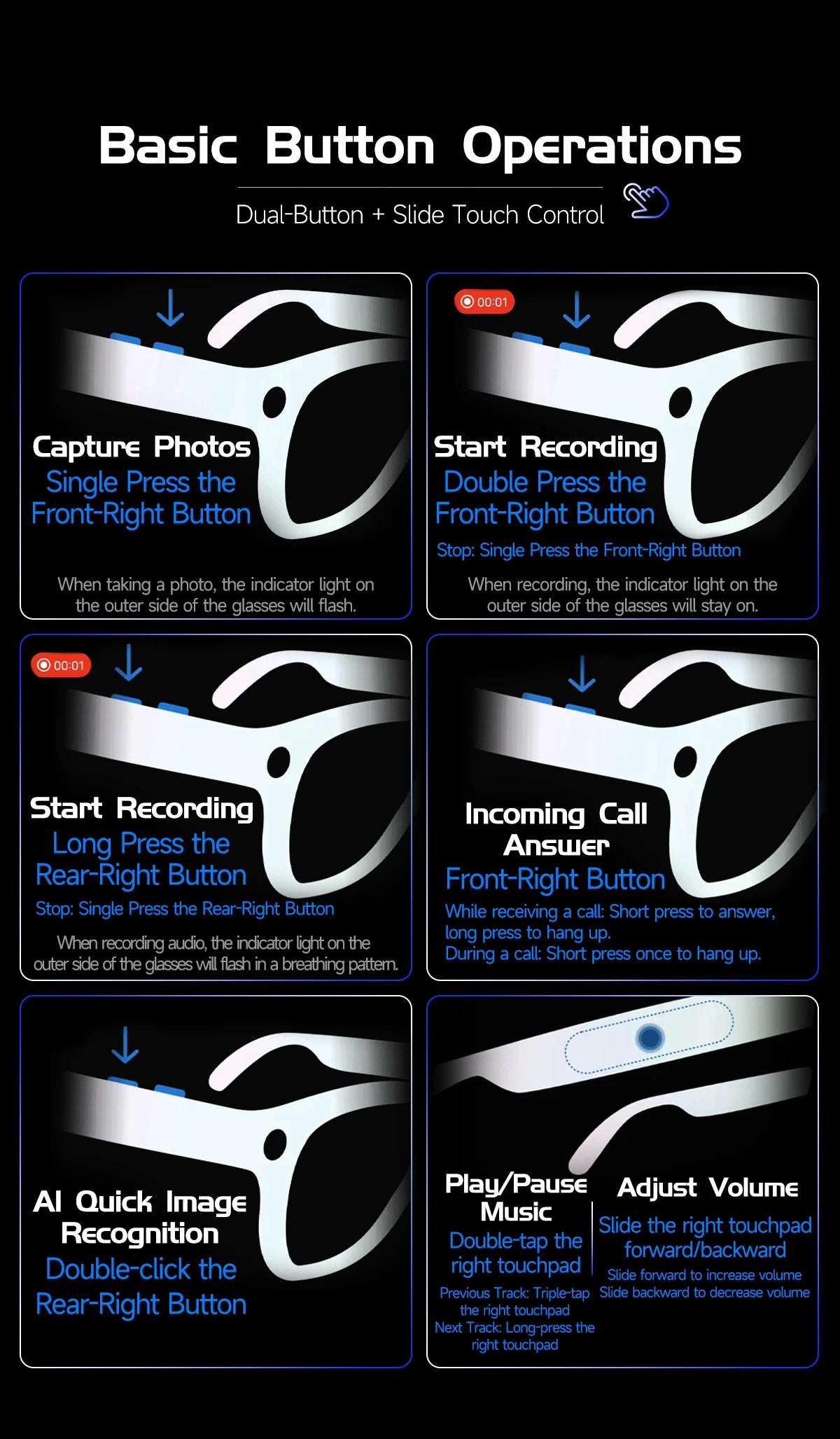 2026 Smart AI Glasses 4K HD 800W Camera 32GB Memory 140+ Translation ChatGPT Music Play Photos &Video Shoot Sunglasses Men Women