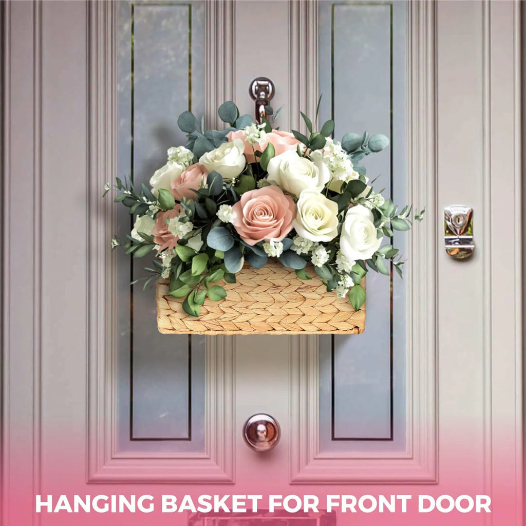 Gourd Vine Woven Wall Hanging Storage Basket Rattan Magazine Rack Home Decor for Living Room Bedroom