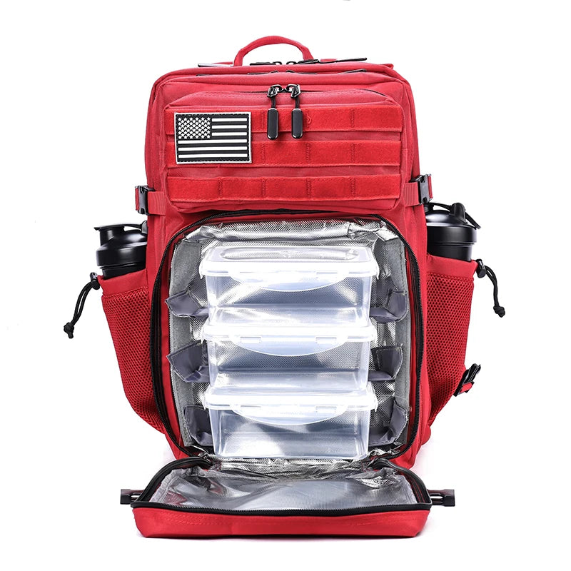 45L Meal Management Backpack for Men Women Tactical Adults Insulated Lunch Athletes Gym Bag Sports Daypacks With Bottle Holder
