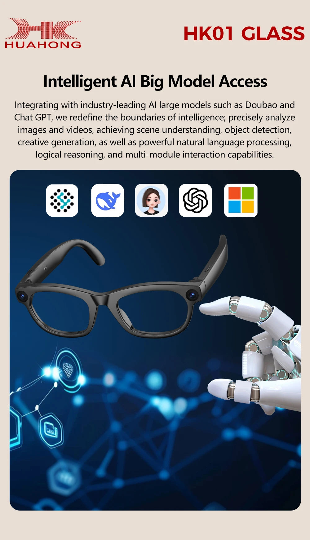 GML5.2 AI New Smart Glasses 1300W Camera Live Streaming Real-Time Translation Meeting Assistant Audio And Video Calls AI Glasses