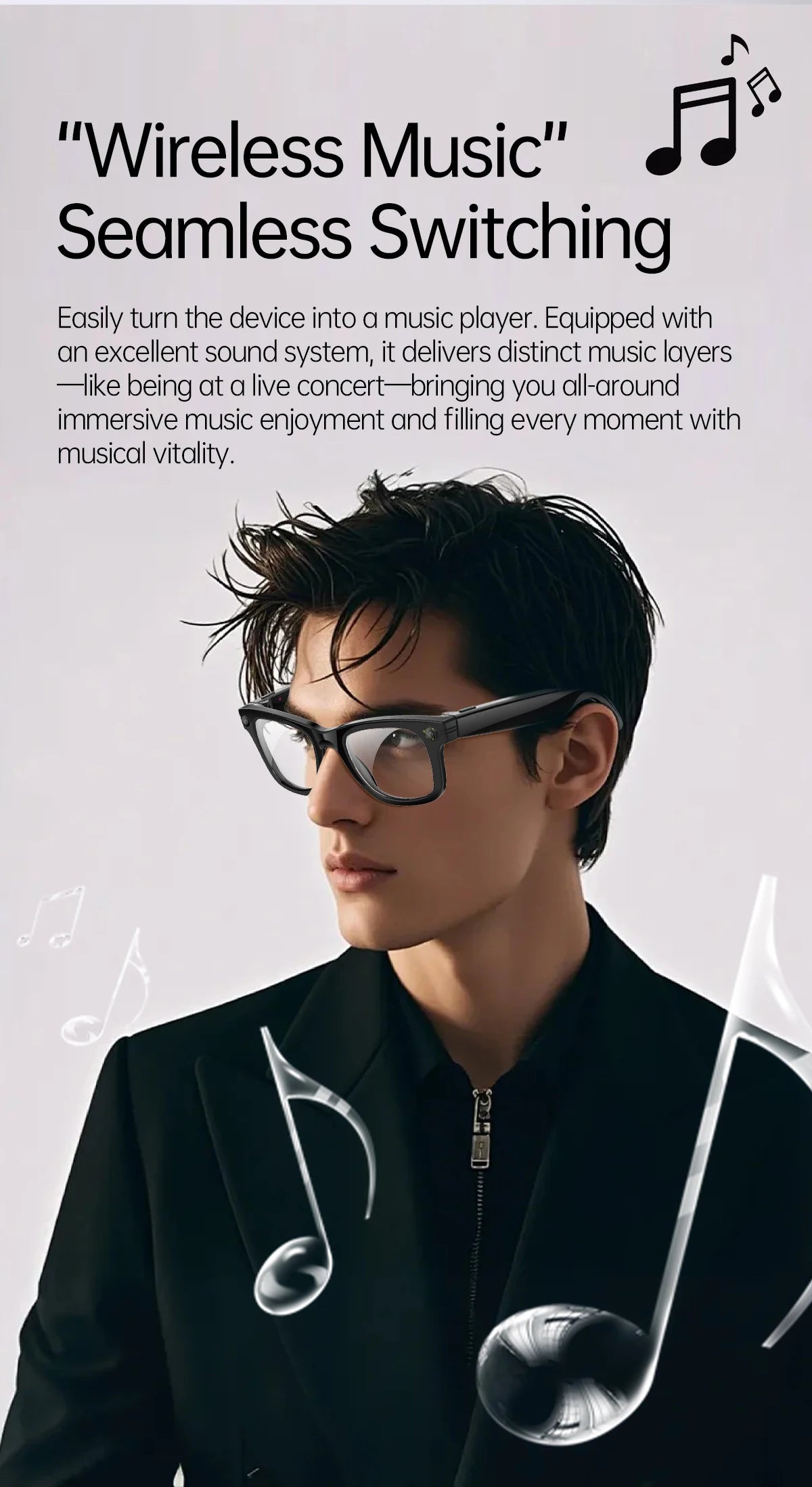 LIGE New AI Smart Glasses 1300W Pixel Camera 4K Video AI Translation Music Player BT Call Waterproof Color Change Sunglasses Men