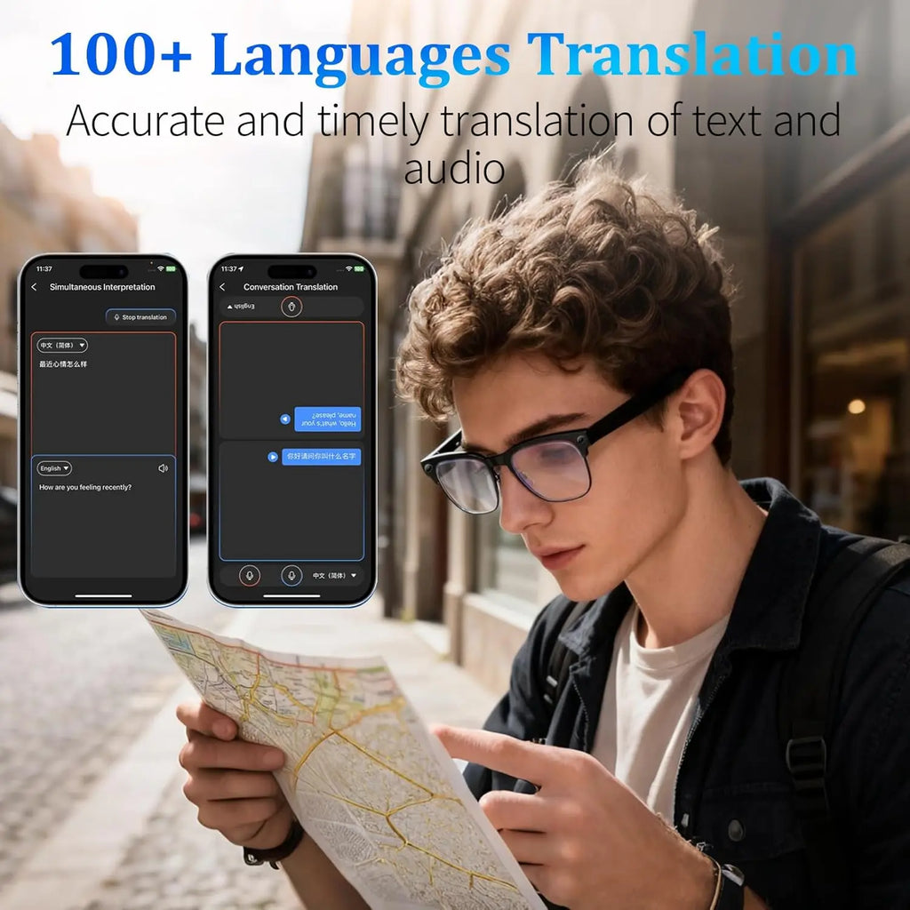 2026 Smart AI Glasses 4K HD 800W Camera 32GB Memory 140+ Translation ChatGPT Music Play Photos &Video Shoot Sunglasses Men Women
