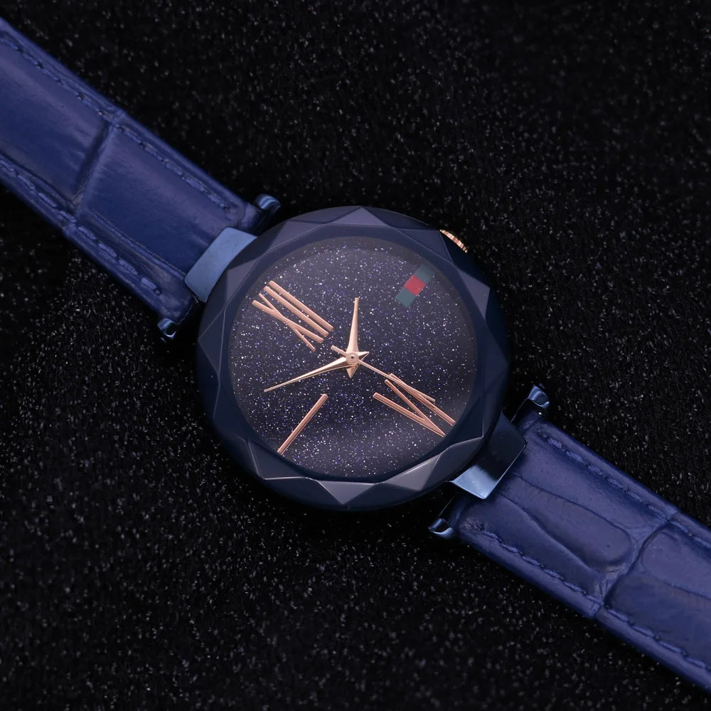 Hot Purple Lady Women's Watch Quartz Hours Fashion Woman Clock Real Leather Bracelet Girl's Birthday Gift