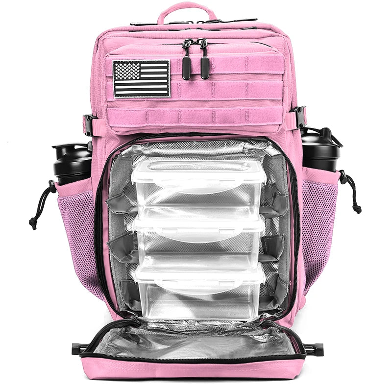45L Meal Management Backpack for Men Women Tactical Adults Insulated Lunch Athletes Gym Bag Sports Daypacks With Bottle Holder