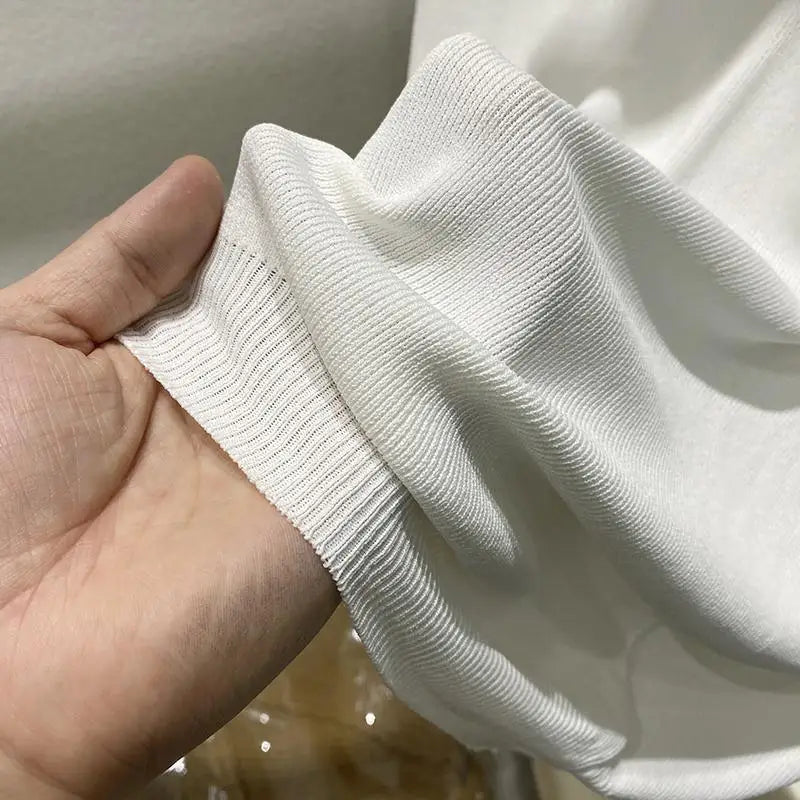 Women's T-shirt Summer O Neck Knitted Fashion Woman Blouse 2026 Short Sleeve Tees Solid Color Ice Silk Oversized T-shirt Women