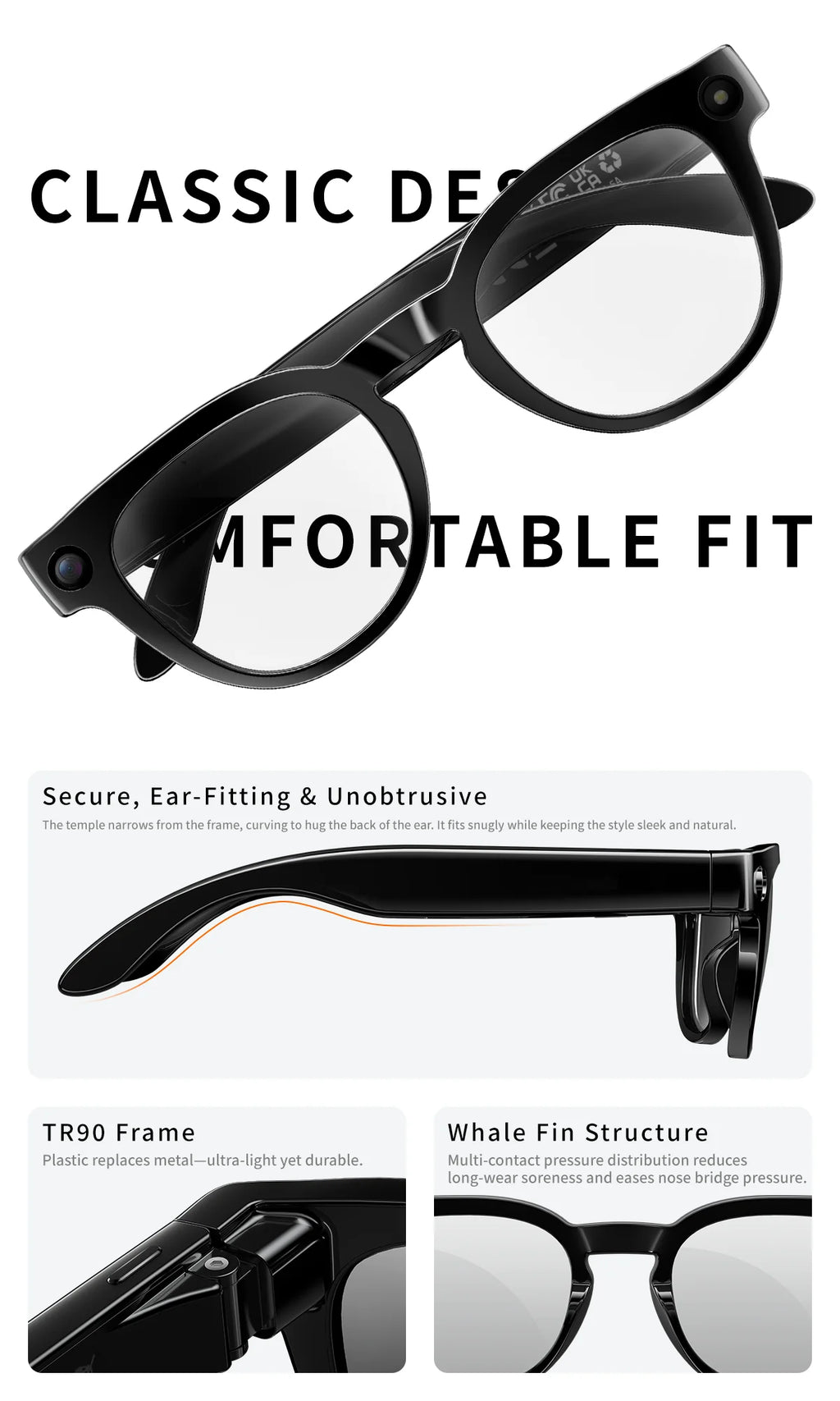 2026 AI Smart Glasses 800W Pixel Camera Translation Glasses Photo Video Recording Bluetooth 5.4 Call Waterproof Smart Sunglasses