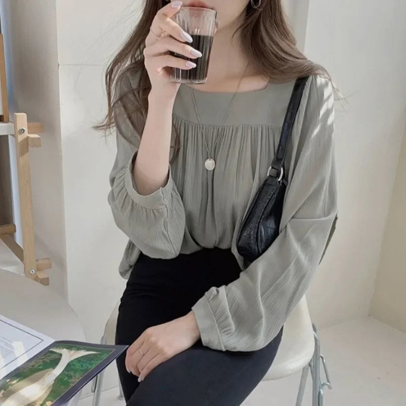Simple White Shirts & Blouses For Women Crop Japanese Harajuku Fashion Woman Top Offer High Quality Clothing Trend 2025 Novelty