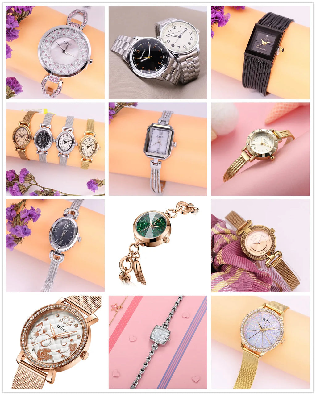 Top Women's Watch Japan Quartz Hours Fine Fashion Woman Clock Bracelet Stainless Steel Simple Birthday Girl's Gift Julius Box