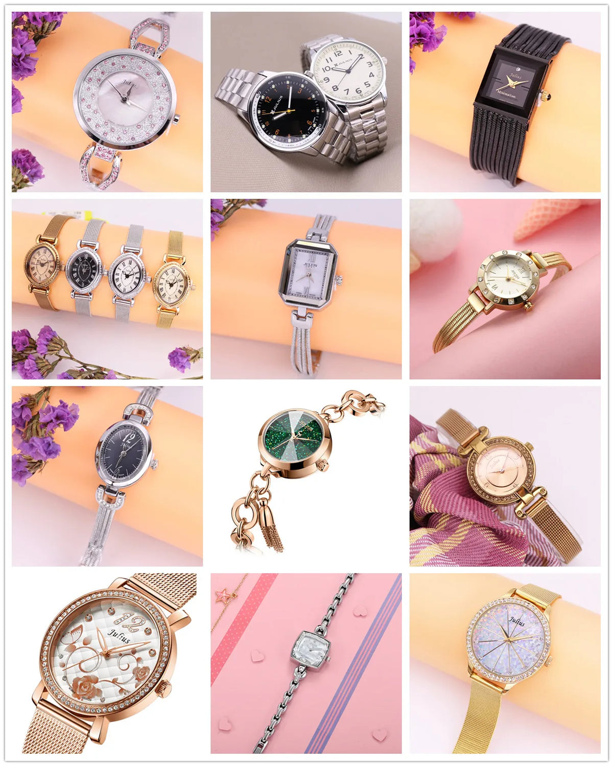 Top Women's Watch Japan Quartz Hours Fine Fashion Woman Clock Bracelet Stainless Steel Simple Birthday Girl's Gift Julius Box