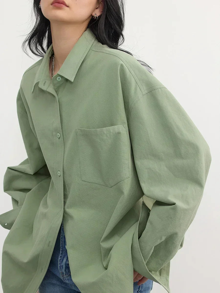 CHIC VEN Korean Women's Long-sleeved Shirt Loose Woman Tops Fashion Woman Blouse Office Lady Coat 2025 Spring Autumn Clothing