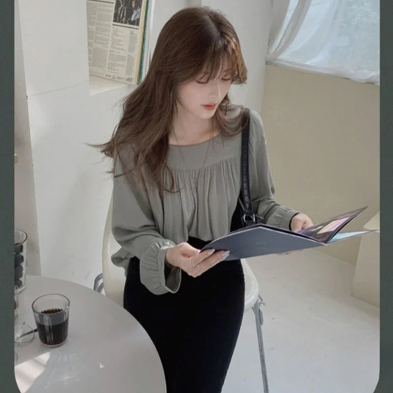 Simple White Shirts & Blouses For Women Crop Japanese Harajuku Fashion Woman Top Offer High Quality Clothing Trend 2025 Novelty