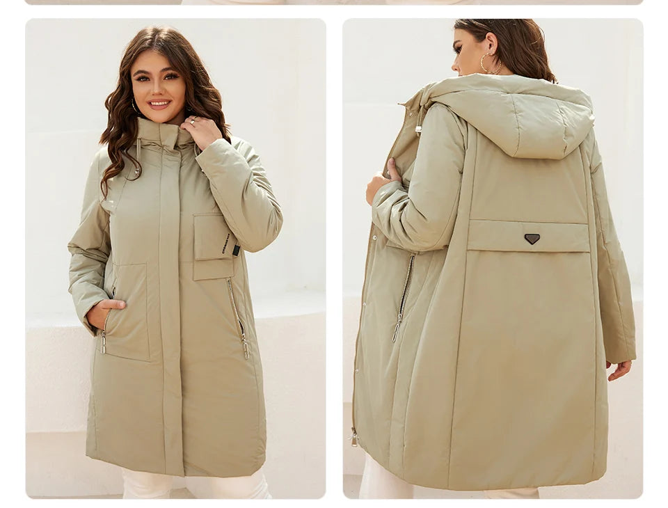 GASMAN women's jacket spring 2022 long Fashion Woman coat hooded waistline casual Outwear Brand High-Quality lady parkas 8293