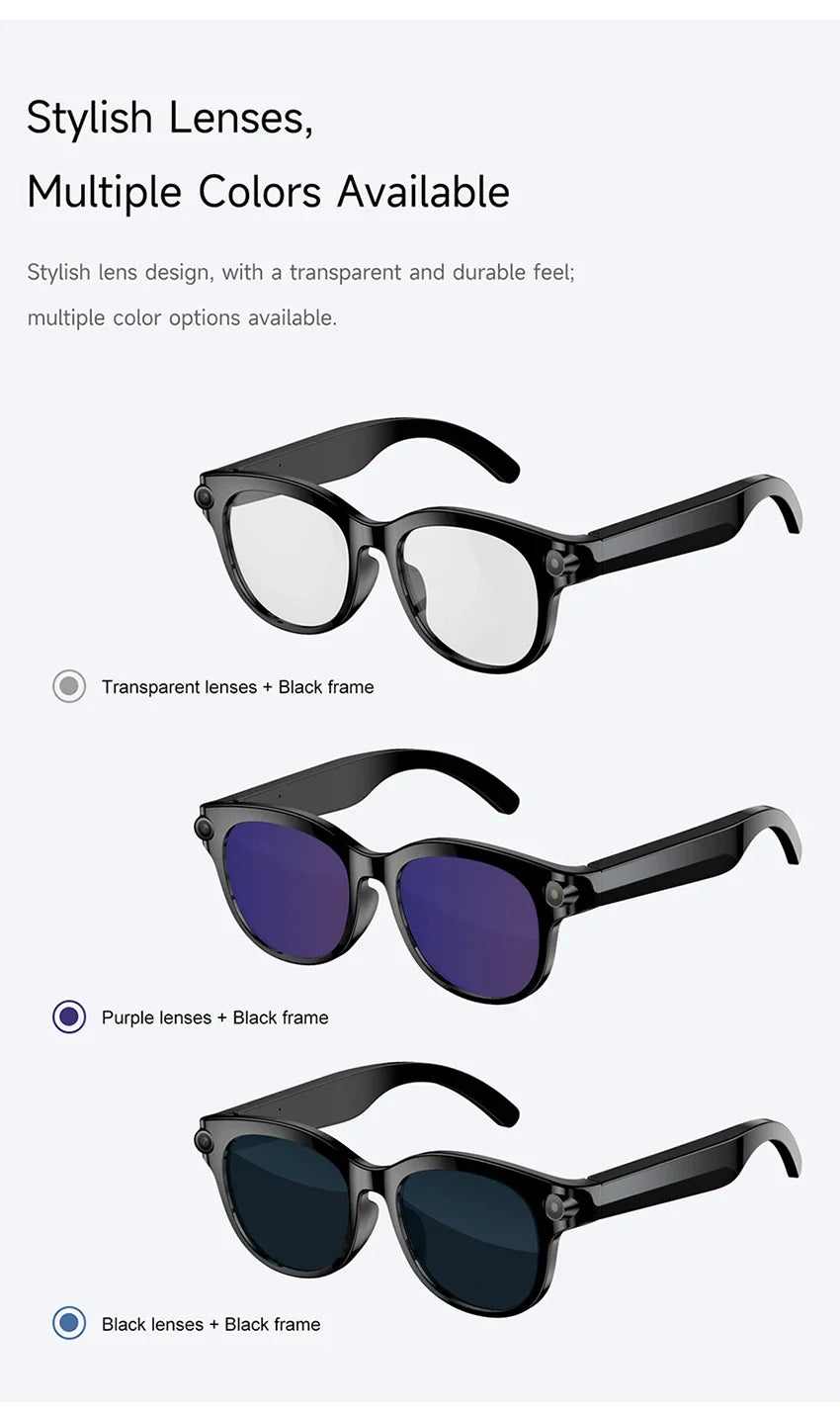 AI Smart Glasses 800W Shooting Camera HD Photo Video Voice Call Translation Waterproof Bluetooth AI Motorcycle Glasses