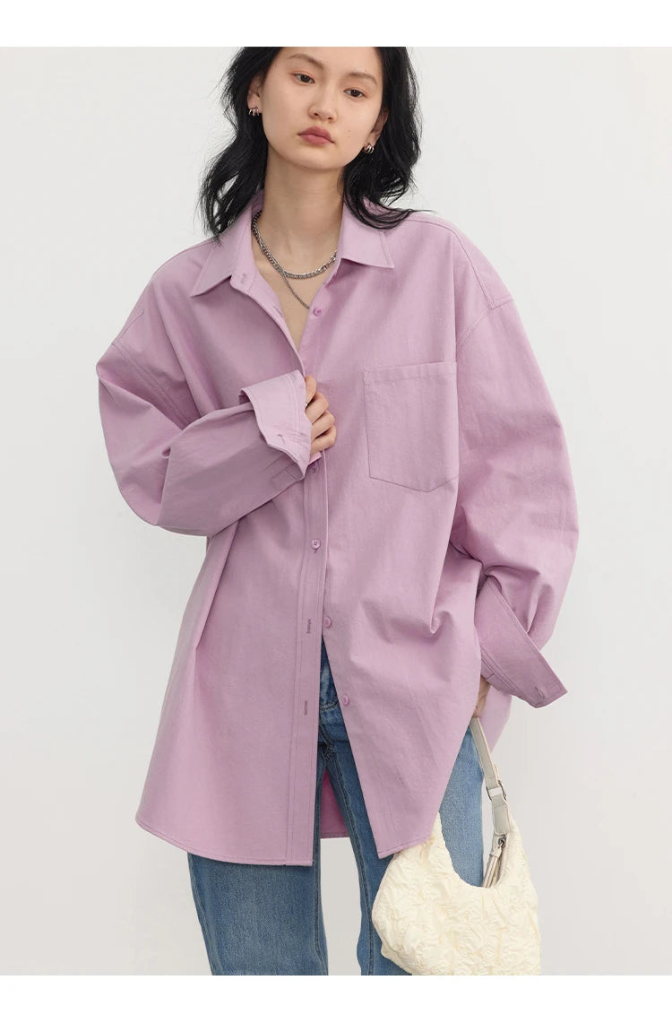 CHIC VEN Korean Women's Long-sleeved Shirt Loose Woman Tops Fashion Woman Blouse Office Lady Coat 2025 Spring Autumn Clothing