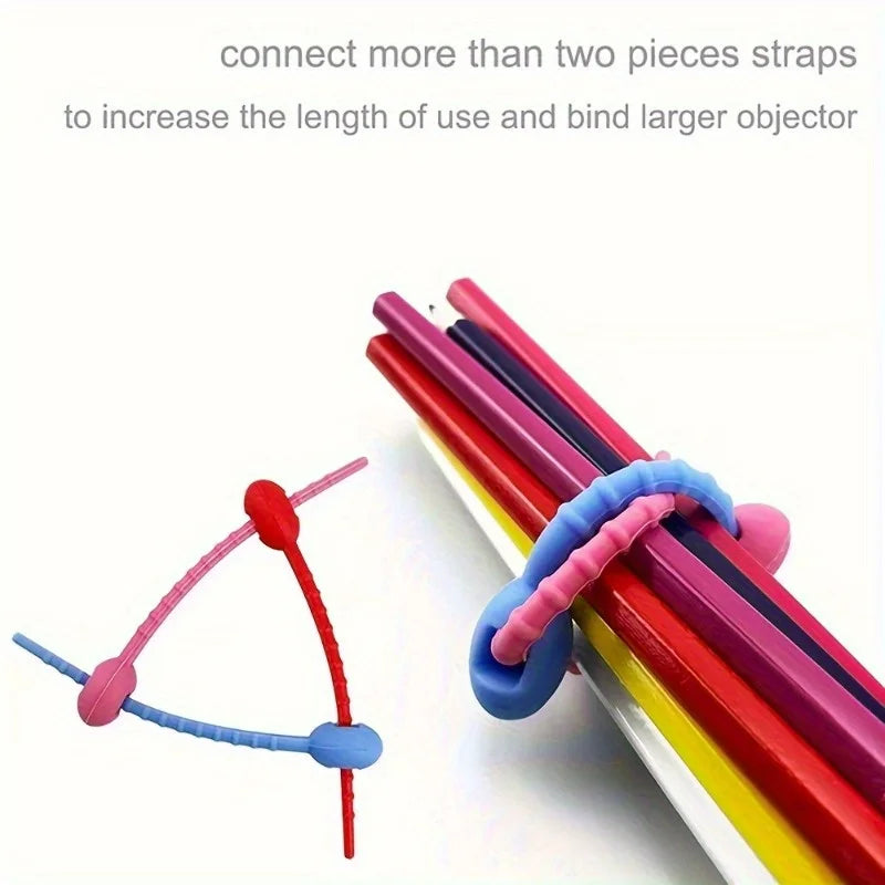 80Pcs Twistable and Multifunctional Cable Wire Organizer 80Pcs Silicone Cord Management Ties for Earphone Lines