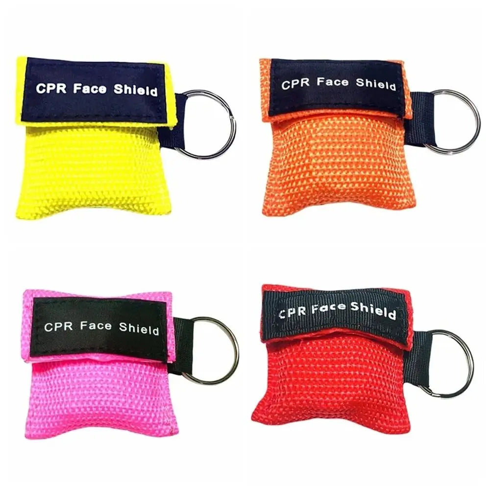 Disposable CPR Mask One-way Valve Professional Emergency Face Shield Mouth Breath Keychain Ring Resuscitator Mask Travel Pocket