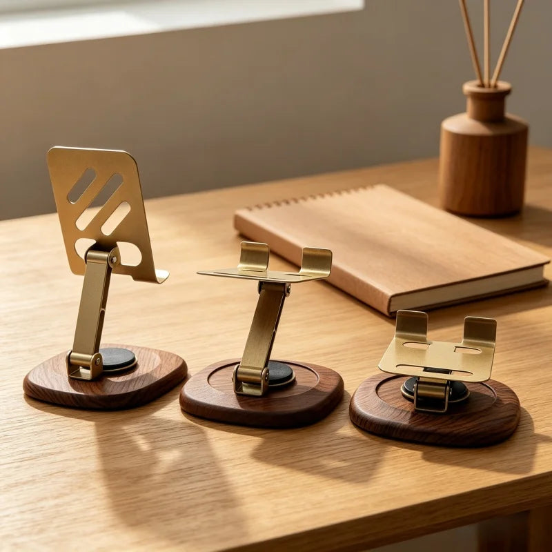 Cell Phone Stand for Desk - [360° Rotation] Foldable Mobile Stand, Office Desk Accessories Gifts for All Smartphones