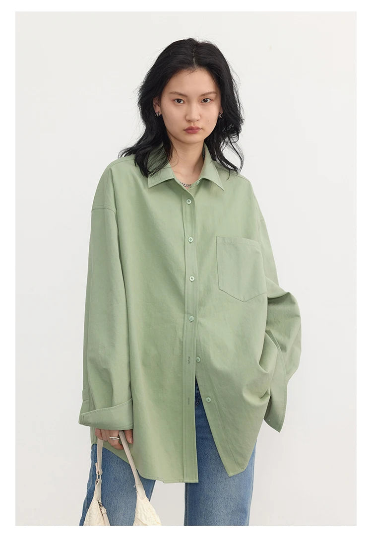 CHIC VEN Korean Women's Long-sleeved Shirt Loose Woman Tops Fashion Woman Blouse Office Lady Coat 2025 Spring Autumn Clothing
