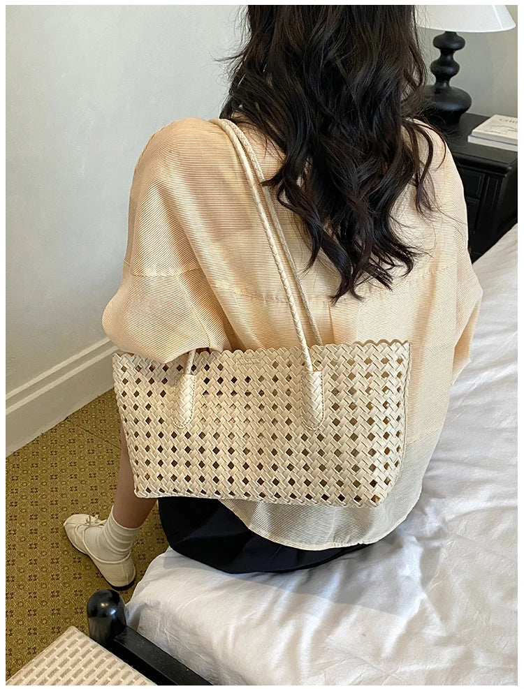 Fashion Woman Shoulder Bags for Women 2026 Brand Luxury Designer Bag Female Totes Purses Ladies Woven Shoulder Handbag Summer