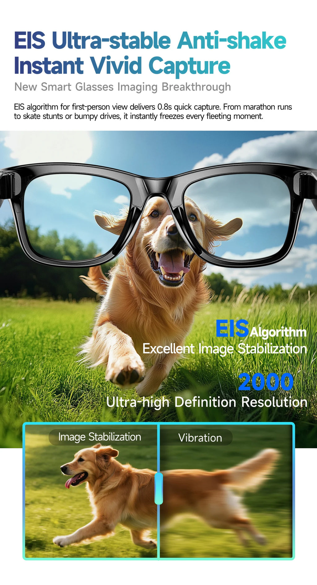 AI Smart Glasses with 8MP Camera Video Recording 100+ Languages Translation Sunglasses Bluetooth Call Music Play Men Women 2026
