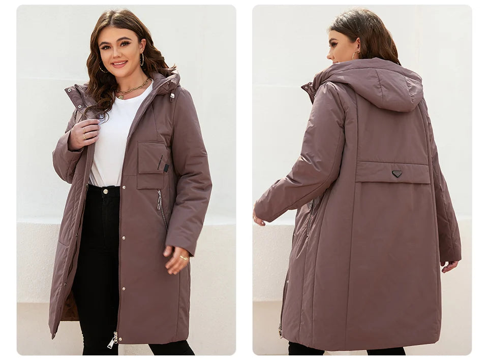 GASMAN women's jacket spring 2022 long Fashion Woman coat hooded waistline casual Outwear Brand High-Quality lady parkas 8293