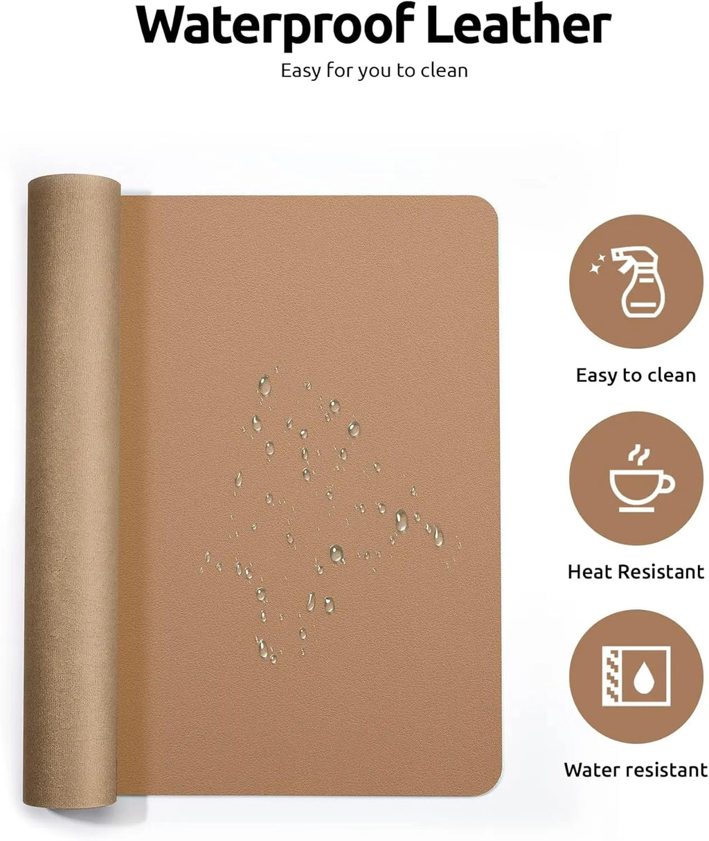 Leather Desk Mat | Computer Mat for Desk| Large Mouse Pad and Keyboard Mat | Desk Protector for Office
