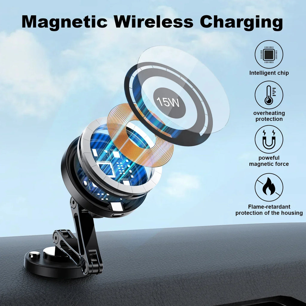 Cargador inalambrico magnetico 15W para coche
