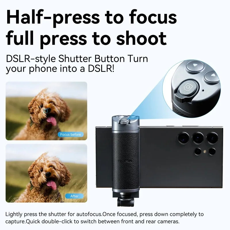 TELESIN Phone Camera Multifunction Selfie Handle Bluetooth Phone Stand Selfie Extendable Selfie Stick Detachable Remote Shutter