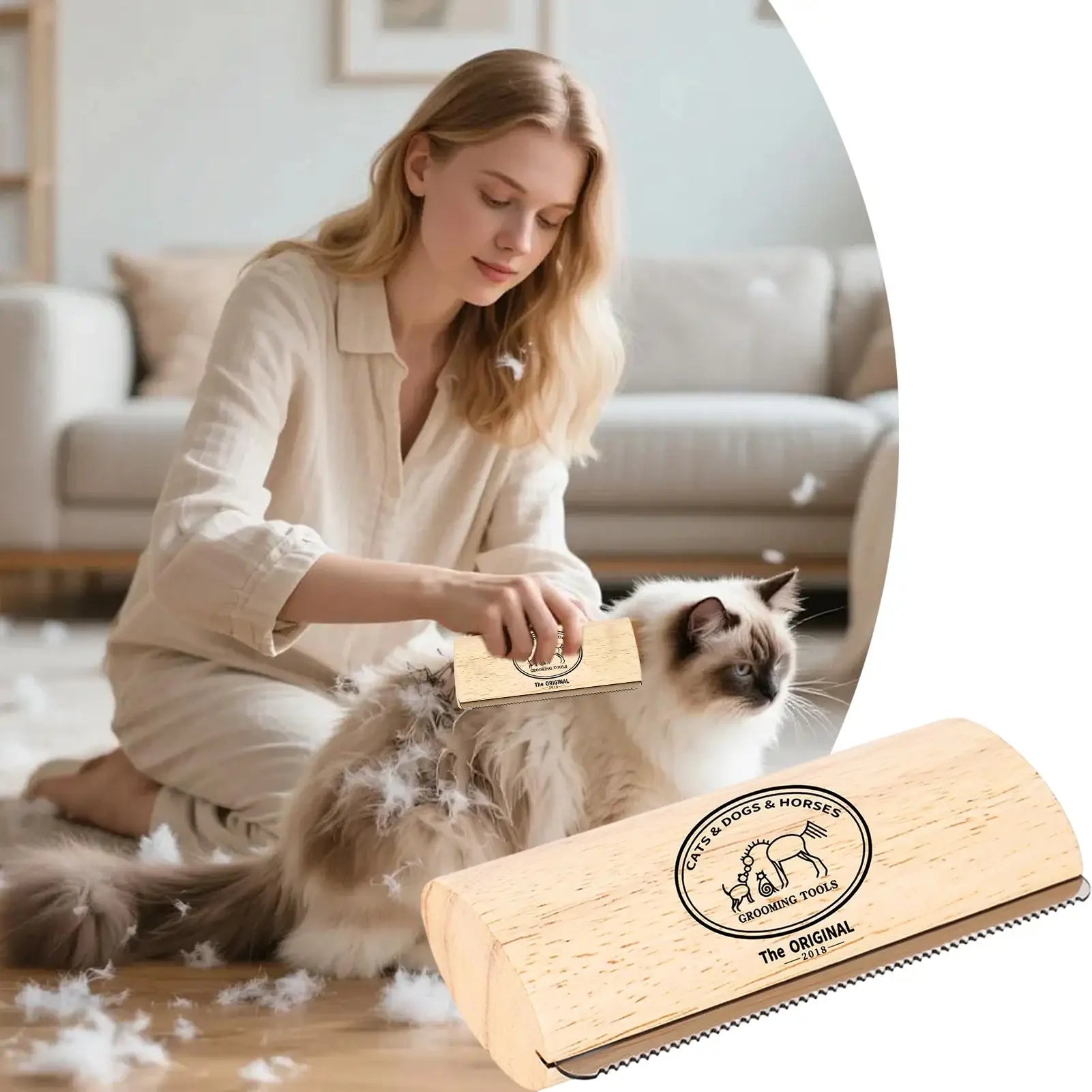 Grooming Brush for Dogs Shedding Household Pet Grooming Cat Hair Shedding Brush for Short Medium Long Haired Pet Kittens Puppies