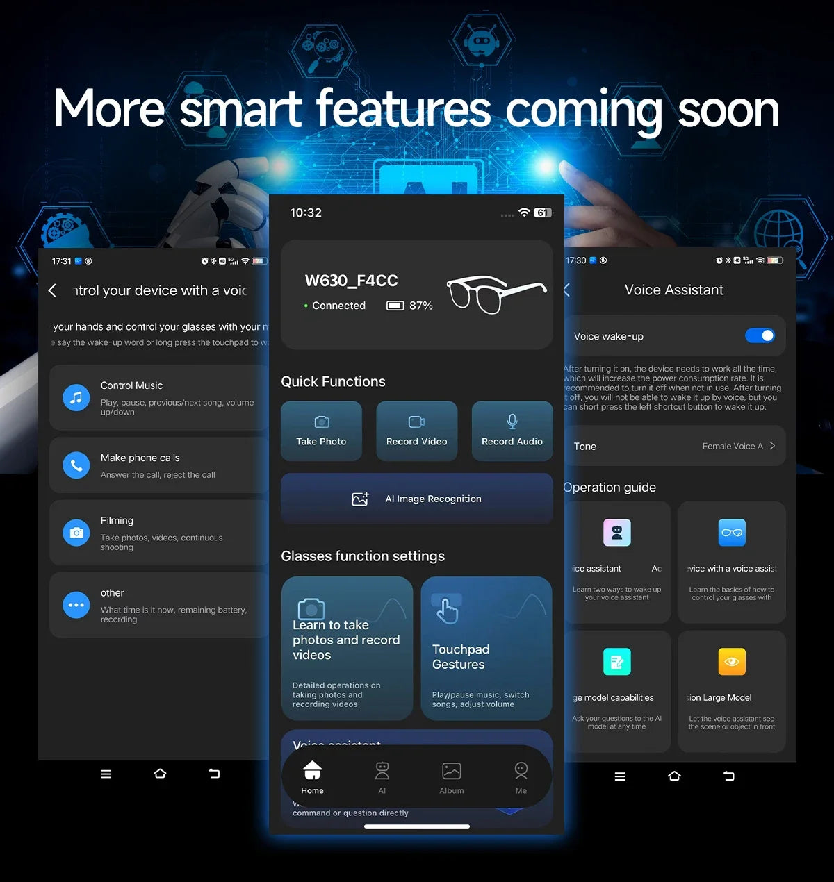 2026 New Smart Glasses with AI Intelligent Q&A Photography Recording Intelligent Translation 800W Camera Bluetooth Smart Glasses