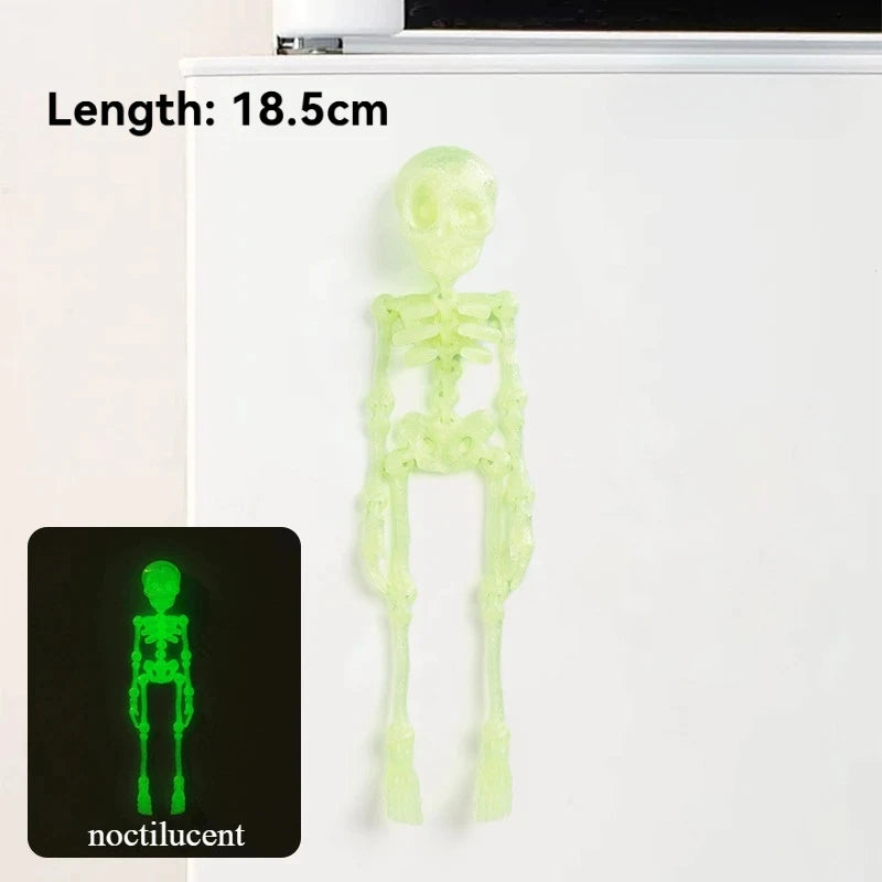 Halloween Fridge Magnets 3D Poseable Skeleton Magnet Movable Joints Refrigerator Decoration Creative DIY Ornament Halloween Gift