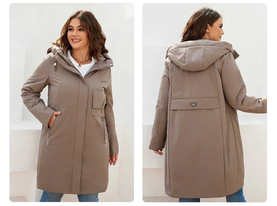 GASMAN women's jacket spring 2022 long Fashion Woman coat hooded waistline casual Outwear Brand High-Quality lady parkas 8293