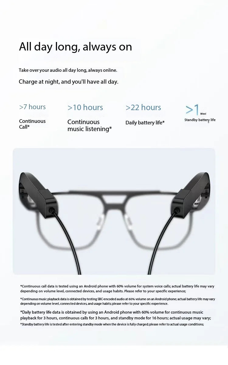 Original Xiaomi Mijia Smart Audio Glasses Open Ear Bluetooth Headphones Wireless Stereo Music & Hands-Free Calling Smart Glasses