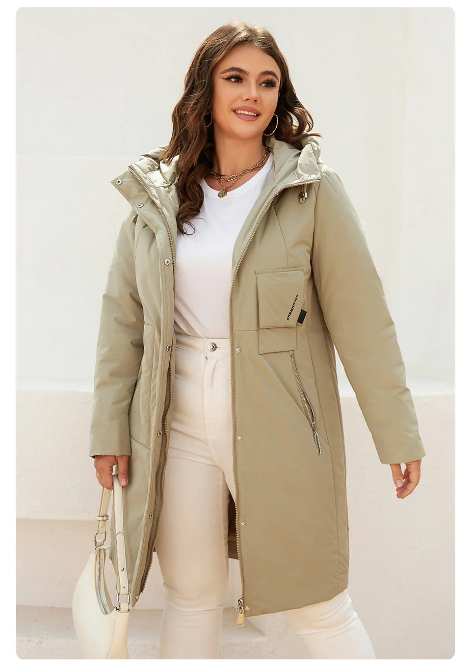 GASMAN women's jacket spring 2022 long Fashion Woman coat hooded waistline casual Outwear Brand High-Quality lady parkas 8293