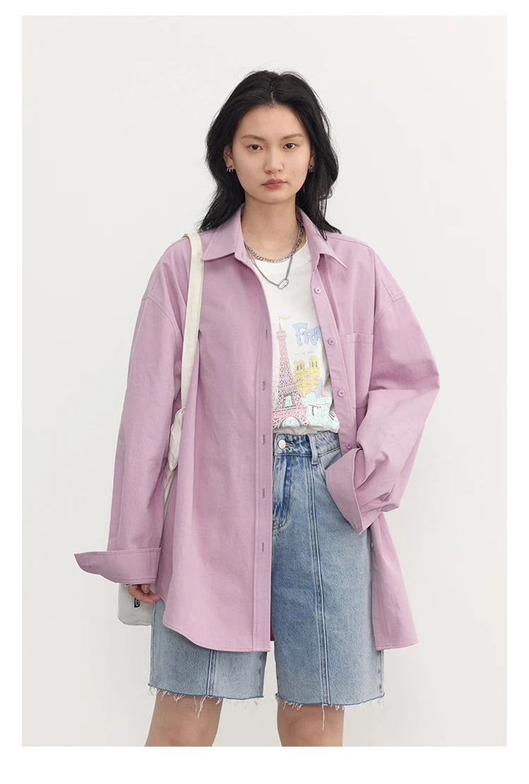 CHIC VEN Korean Women's Long-sleeved Shirt Loose Woman Tops Fashion Woman Blouse Office Lady Coat 2025 Spring Autumn Clothing