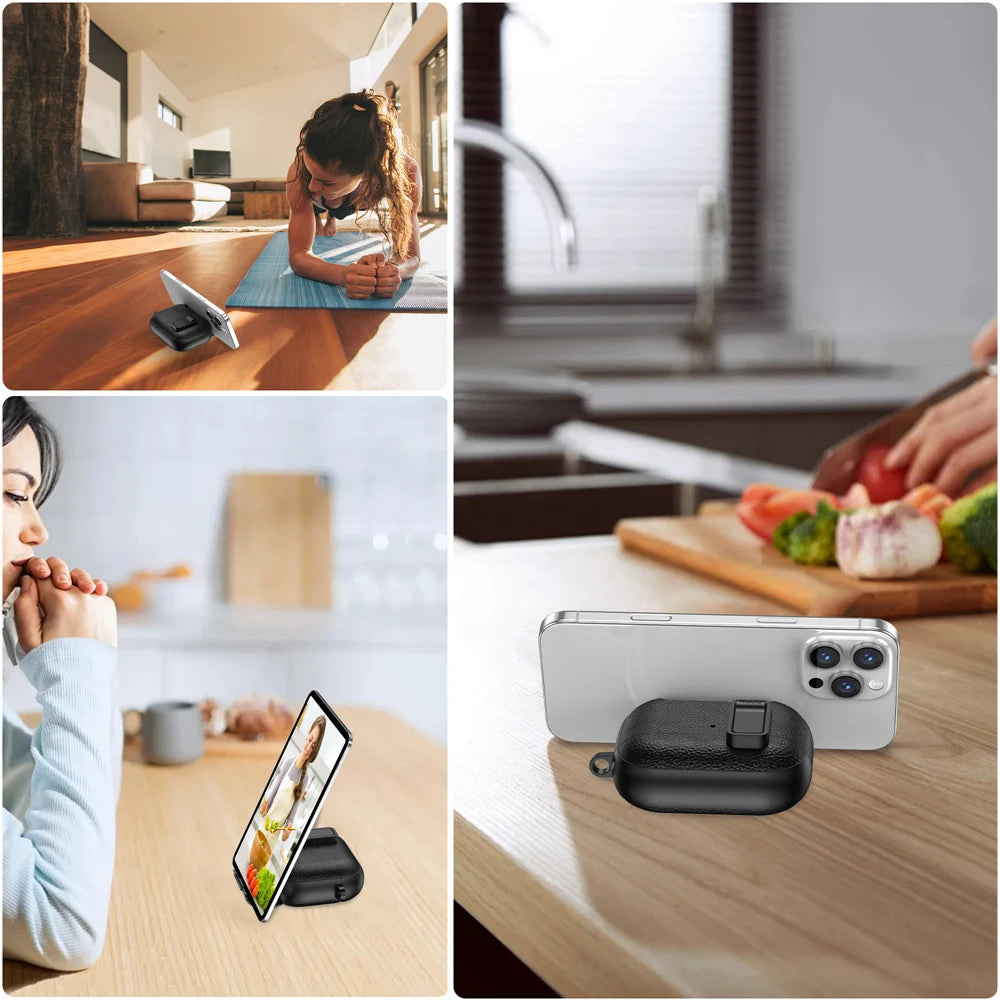 Funda protectora con mosqueton y soporte para AirPods