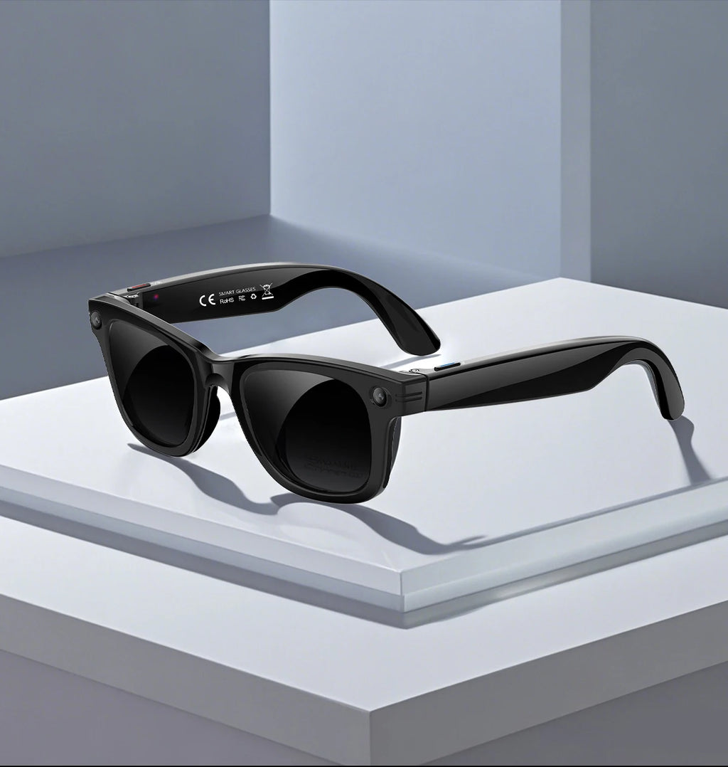 LIGE New AI Smart Glasses 1300W Pixel Camera 4K Video AI Translation Music Player BT Call Waterproof Color Change Sunglasses Men