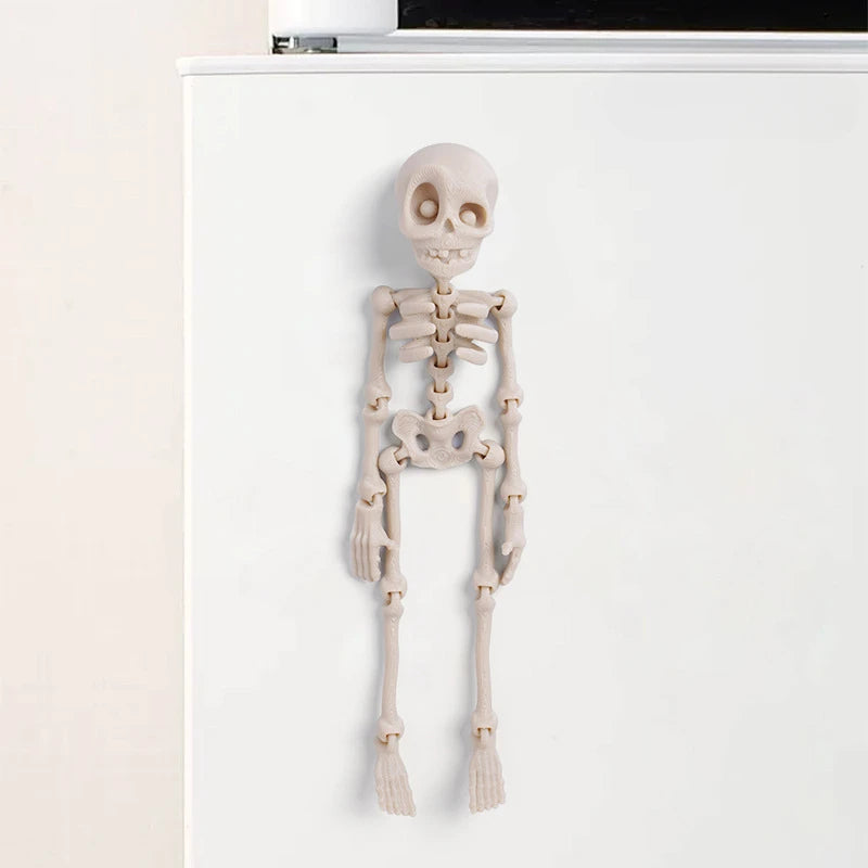 Magnetic Poseable Skull Fridge Magnet Funny Halloween Gift Kitchen Dining Decor Home Accessory Quirky Decor Spooky Novelty