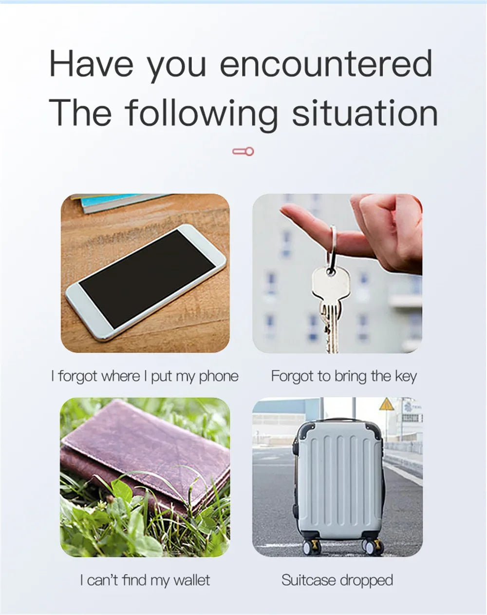 Bluetooth Smart GPS Tracker Mini Anti Lost Device Tracking Smart Finder Locator For Key/Luggage/Pet/Kids/Bag/Wallet Smart Finder
