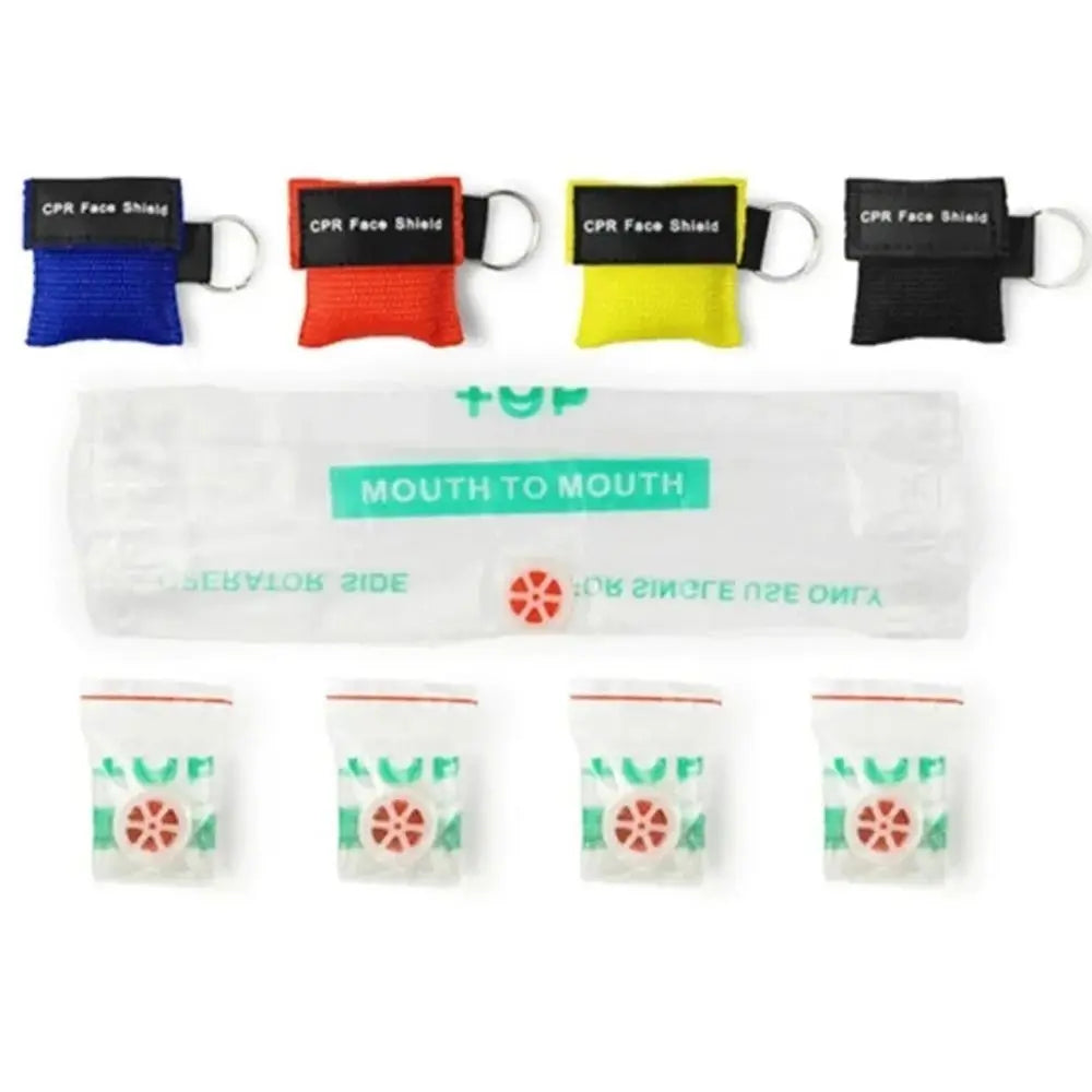 Disposable CPR Mask One-way Valve Professional Emergency Face Shield Mouth Breath Keychain Ring Resuscitator Mask Travel Pocket