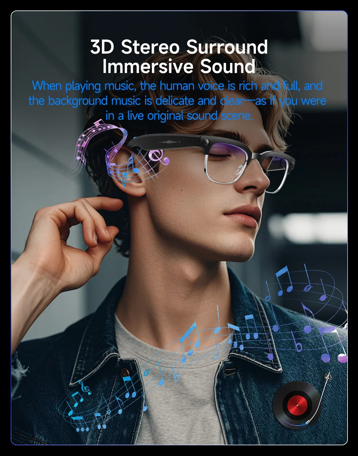 2026 New Smart Glasses with AI Intelligent Q&A Photography Recording Intelligent Translation 800W Camera Bluetooth Smart Glasses