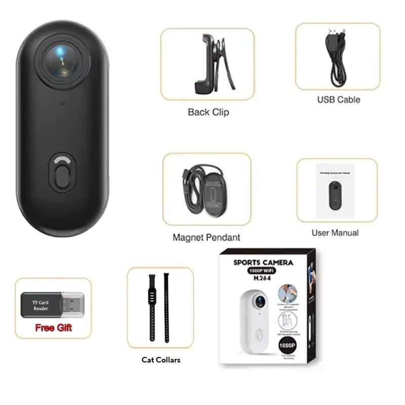 Pet Cameras 1080P HD Dog Cat Pet Camera Wireless Collar Camera With WiFi Needed Video Records for Cats Dogs Birthday Gift